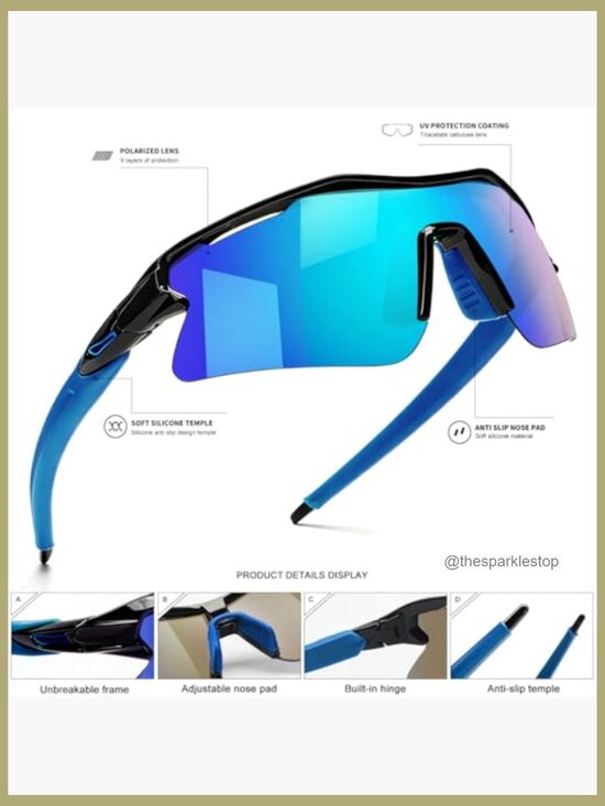 Polarized Sports Sunglasses, UV400 Protection, Plastic Frame main image 7